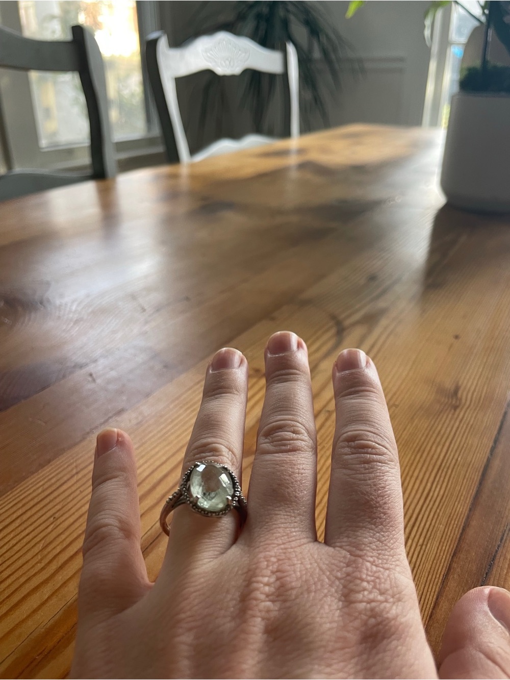 Light Teal Stone Ring (Size 10)